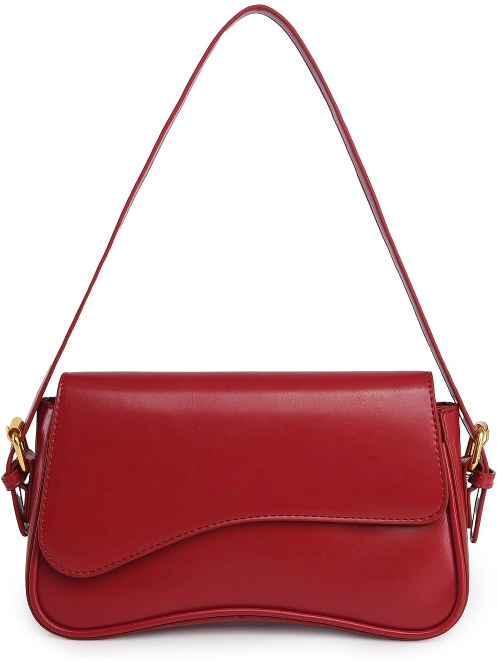 〽️ Women's Red Pu Leather 2 Removable Straps And Zipper Closure Tote Bag